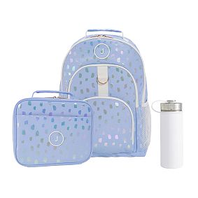 Gear-Up Iridescent Blue Brushstroke Backpack &amp; Cold Pack Lunch Bundle, Set of 3