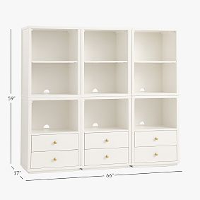 Keaton Wall Bookcase with Drawers (66")