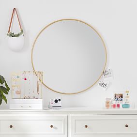 Metal Framed Round Mirror (36&quot;)