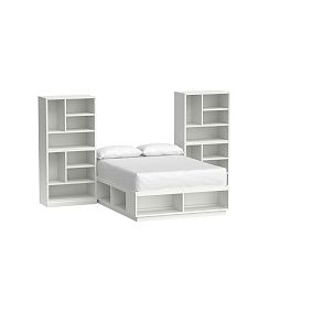 Stack Me Up Platform Storage Bed &amp; Mixed Bookcase Tower Set