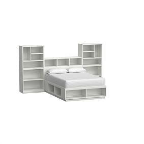 Stack Me Up Storage Bed, 2 Mixed Shelf, 2 Cubby Bookcase Tower Set