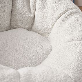 Chunky Boucle Ivory Donut Round Lounger