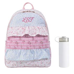 Colby LoveShackFancy Ruffle Backpack &amp; Water Bottle Bundle