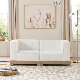 Cushy Piped Trim Loveseat Set (65&quot;)