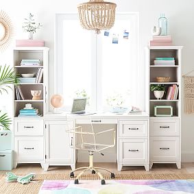 Hampton Smart Storage Desk &amp; Bookcase with Drawers Set (97")