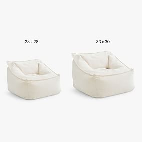 Large Chunky Bouclé Ivory Modern Bean Bag Lounger