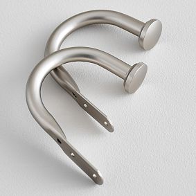 Classic Brushed Nickel Holdbacks, Set of 2