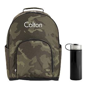 Gear-Up Green Camo Backpack &amp; Water Bottle Bundle, Set of 2