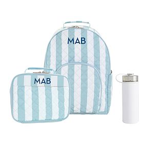 Gear-Up Quilted Cabana Stripe Backpack &amp; Cold Pack Lunch Bundle, Set of 3