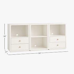 Keaton 4-Drawer Bookcase with Cubbies (66")