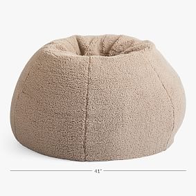 Large Sherpa Light Khaki Bean Bag Chair