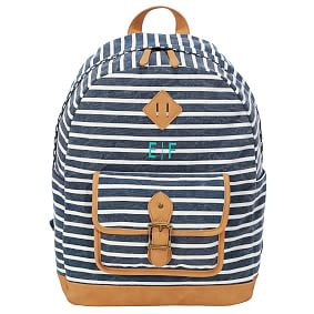 Northfield Navy Stripe Recycled Backpacks