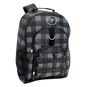 Gear-Up Charcoal Buffalo Plaid Recycled Backpack