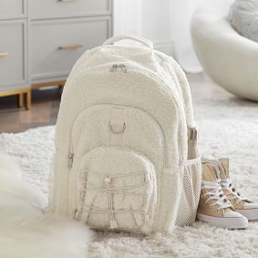 Gear-Up Cream Solid Cozy Sherpa Backpack