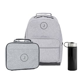 Gear-Up Heathered Grey Backpack &amp; Cold Pack Lunch Bundle, Set of 3