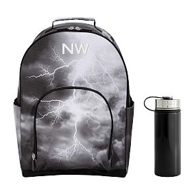 Gear-Up Storm Black &amp; White Backpack &amp; Water Bottle Bundle