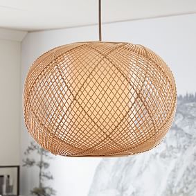 Natural Woven Pendant (14")