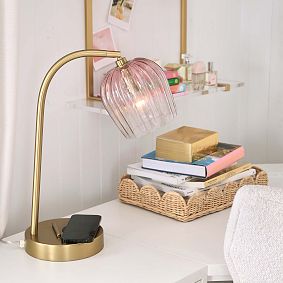 Ombre Pink Glass Desk Lamp