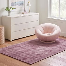 Solid Viscose Rug - Light Grey