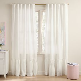 Belgian Linen Ruffle Light-Filtering Curtain