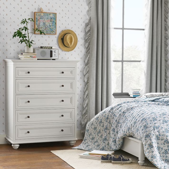 Chelsea 5-Drawer Tall Dresser, Simply White
