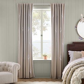 Embroidered Floral Blackout Curtain