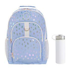 Gear-Up Iridescent Blue Brushstroke Backpack &amp; Water Bottle Bundle