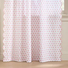 Roller Rabbit Hearts Light-Filtering Curtain