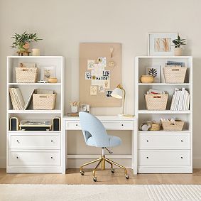 Stack Me Up Writing Desk &amp; Bookcase with Cubbies and Drawers Set (100")