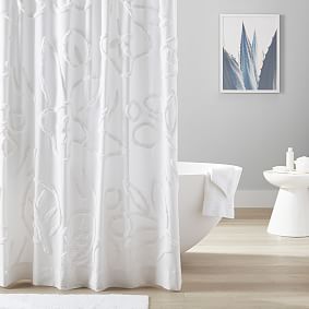 Tufted Floral Shower Curtain