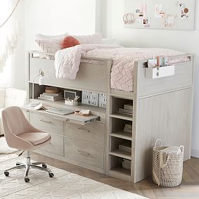 Open Box:  Lustre Velvet Dusty Blush Mathis Swivel Desk Chair