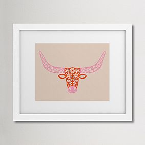 Floral Longhorn Art