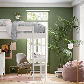 Large west elm x pbt Distressed Velvet Light Pink Bean Bag Chair Slipcover