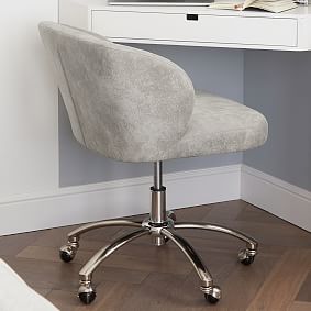 Textured Faux-Suede Storm Wingback Desk Chair