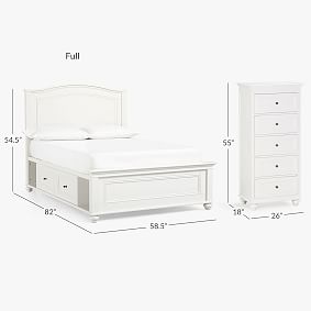 Chelsea Storage Bed &amp; 5-Drawer Tower Dresser - Simply White