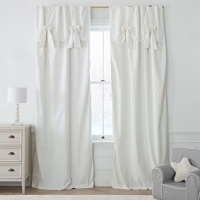 Evelyn Linen Blend Bow Valance Blackout Curtain