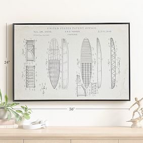 Surfboard Patent Framed Art