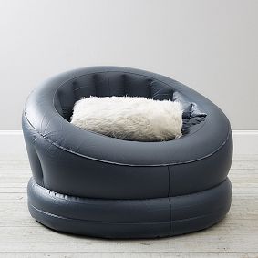 Inflatable Faux-Fur Ivory Chair