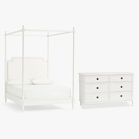 Colette Canopy Bed &amp; 6-Drawer Dresser Set