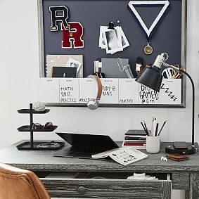 Open Box:  Pinboard with Dry Erase Calendar Cubby