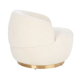 Flynn Faux-Lamb Wool Swivel Chair
