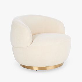 Flynn Faux-Lamb Wool Swivel Chair
