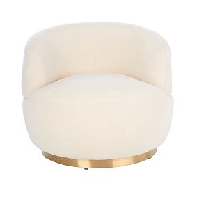Flynn Faux-Lamb Wool Swivel Chair