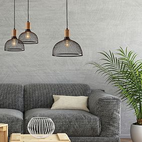 Mesh Metal Hanging Pendant (10"-13")