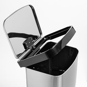 50L Stainless Steel Step Trash Can with Lid
