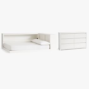 Costa Platform Lounge Corner Bed &amp; 6-Drawer Dresser Set