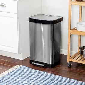 50L Stainless Steel Step Trash Can with Lid