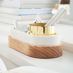 Marble Desk Accessories, Nesting Storage Set