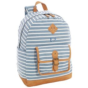 Open Box:  Northfield Light Blue Stripe Recycled Backpacks