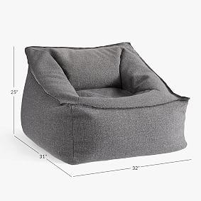Open Box:  Tweed Charcoal Modern Bean Bag Lounger